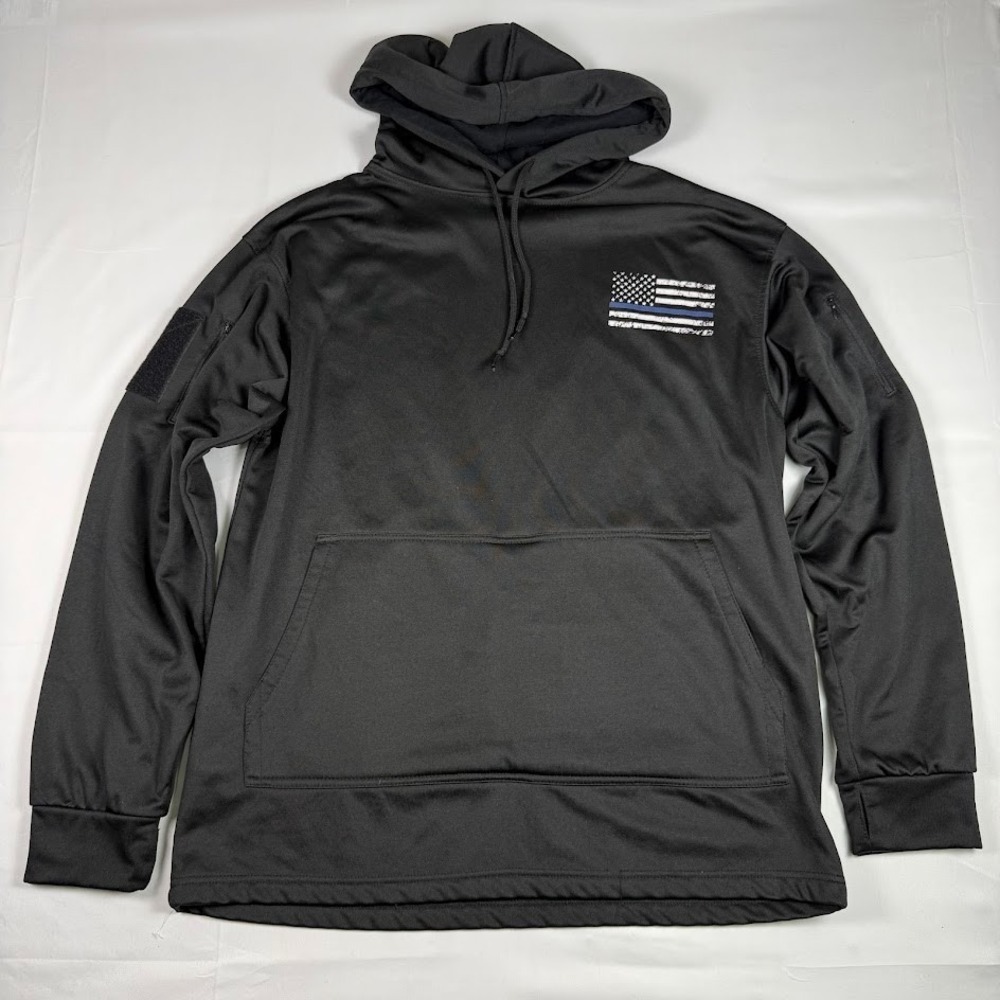 Rothco‎ THIN GRAY LINE AMERICAN FLAG Concealed Carry Hoodie Sweatshirt BLACK XL